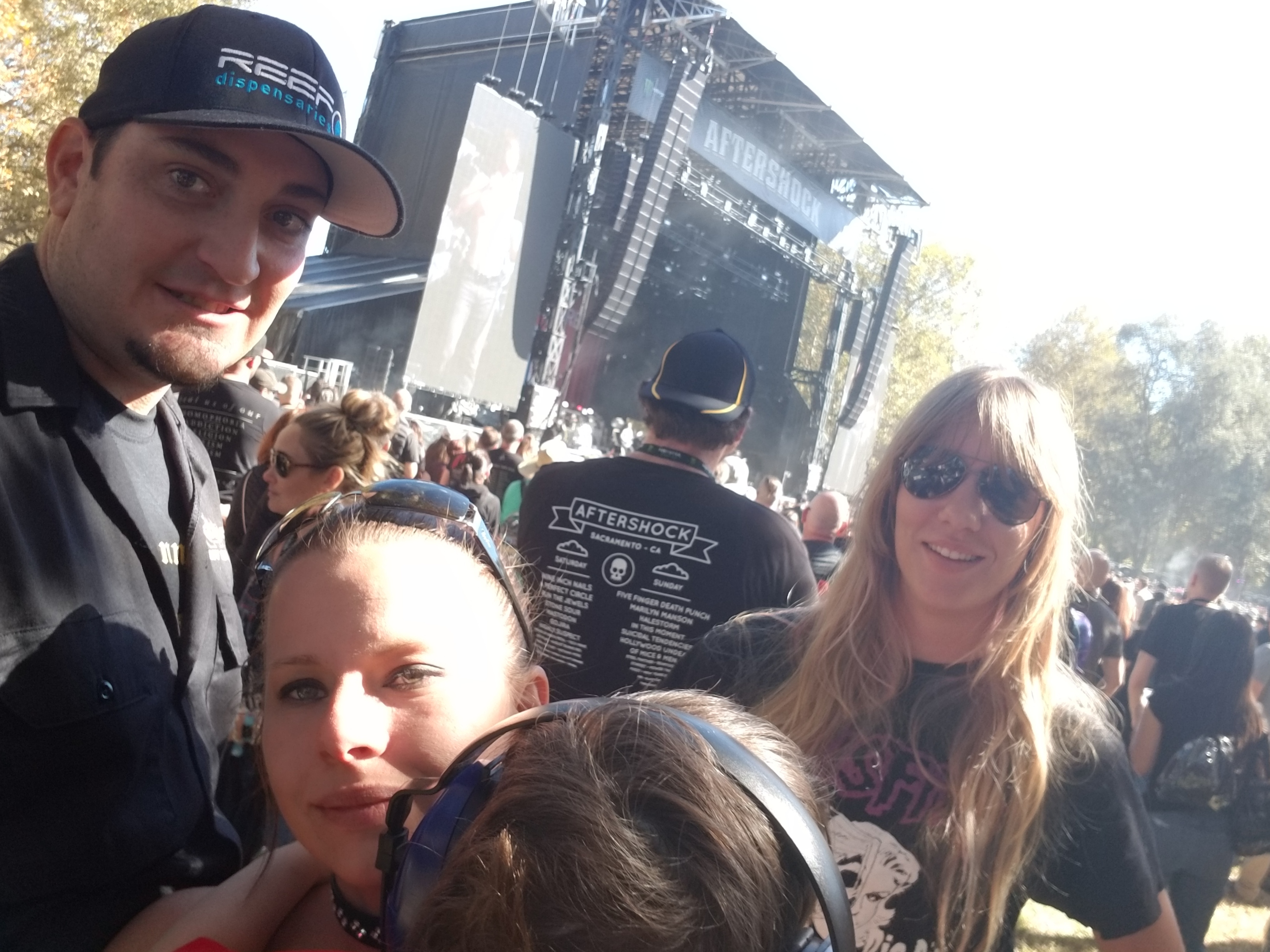 Kronik with friends in the crowd at Aftershock Festival Sacramento in front of the main stage