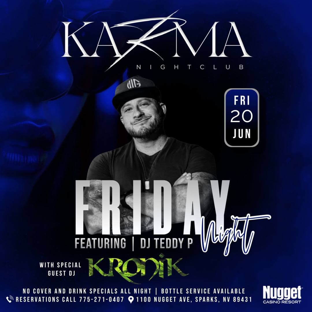 Promotional post for a set at Karma Nightclub inside Nugget Casino Resort